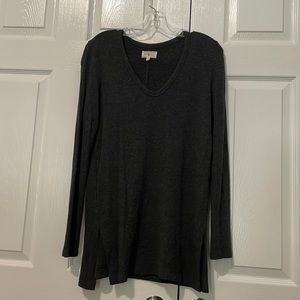 Lou & Grey Charcoal Gray Long Sleeve Sweater